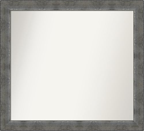 Amanti Art Espejo personalizado, espejo de baño de peltre forjado, espejo de pared o espejo de tocador de baño sobre el fregadero (31 x 34