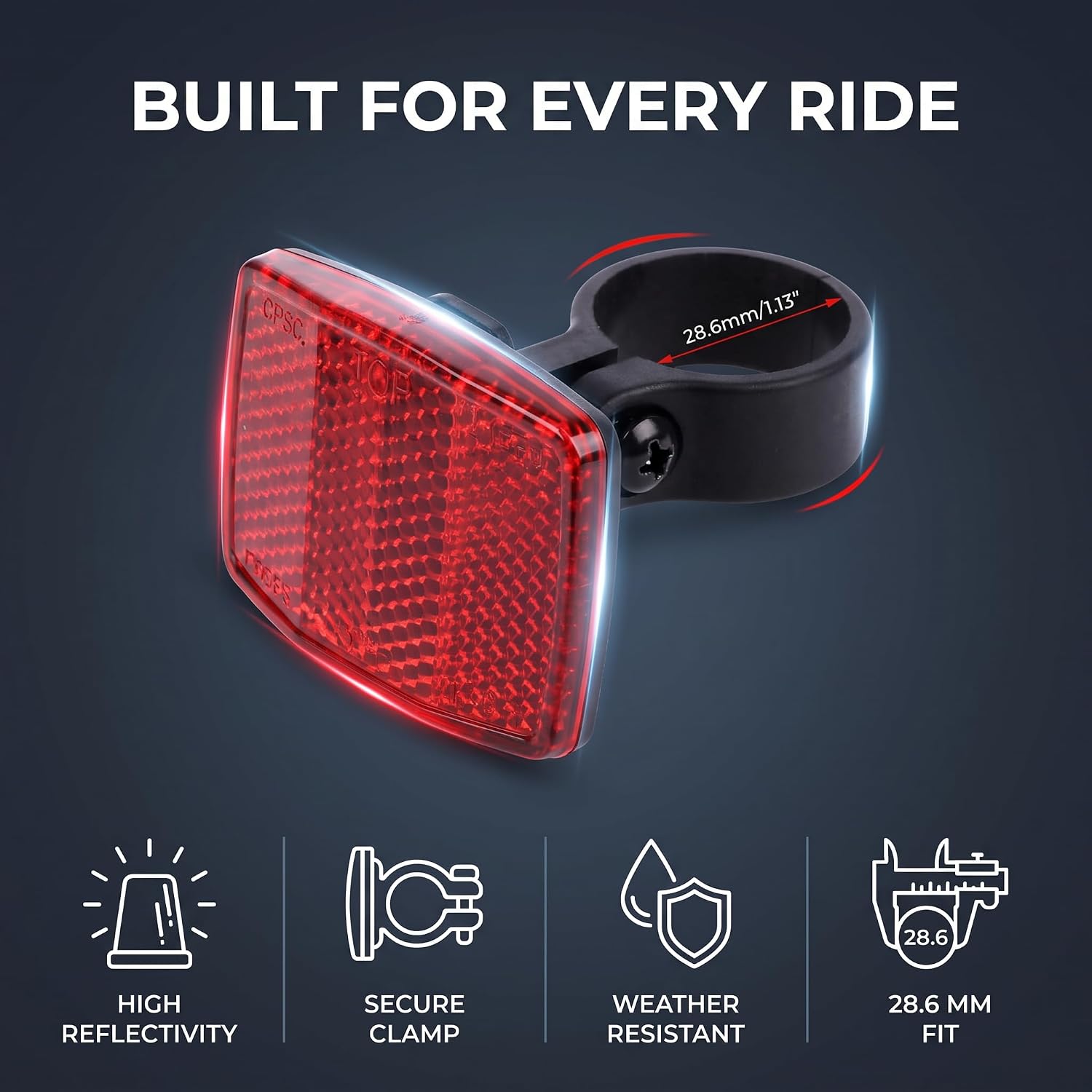 Red Bike Rear Safety Warnning Reflector Plastic Safety Bike Rear Reflector Light Back Reflective Boards Night Riding Parts Rabbit Decoration Wreath Wreath Pendant Decor Easter Decorations(ZS261)