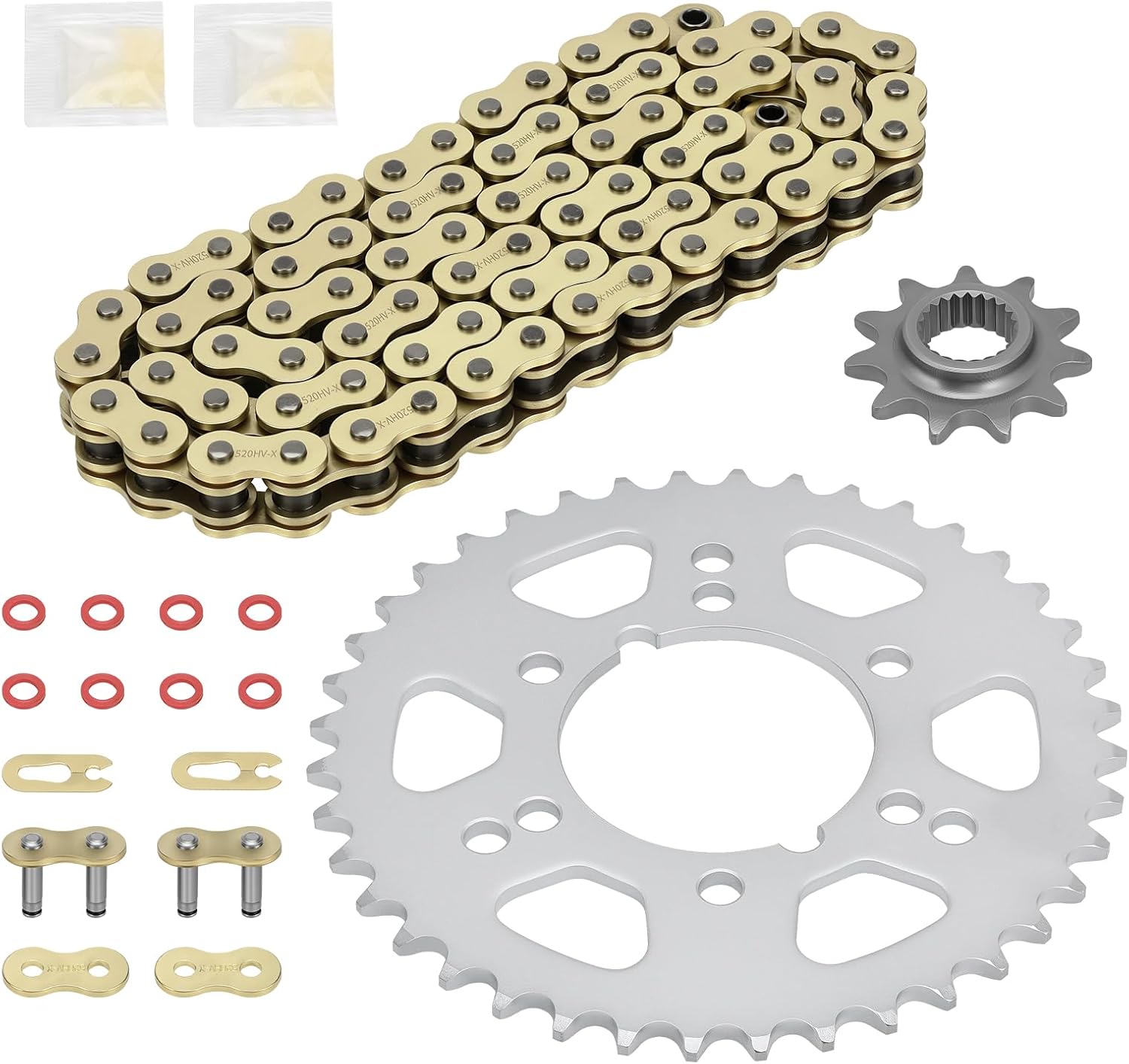 M MATI 78L X-Ring Drive Chain & Drive Sprocket Assembly for Polaris Trail Blazer 330 Trail B-oss 330 325 2001-2013 3221193-078 3221043 3222061