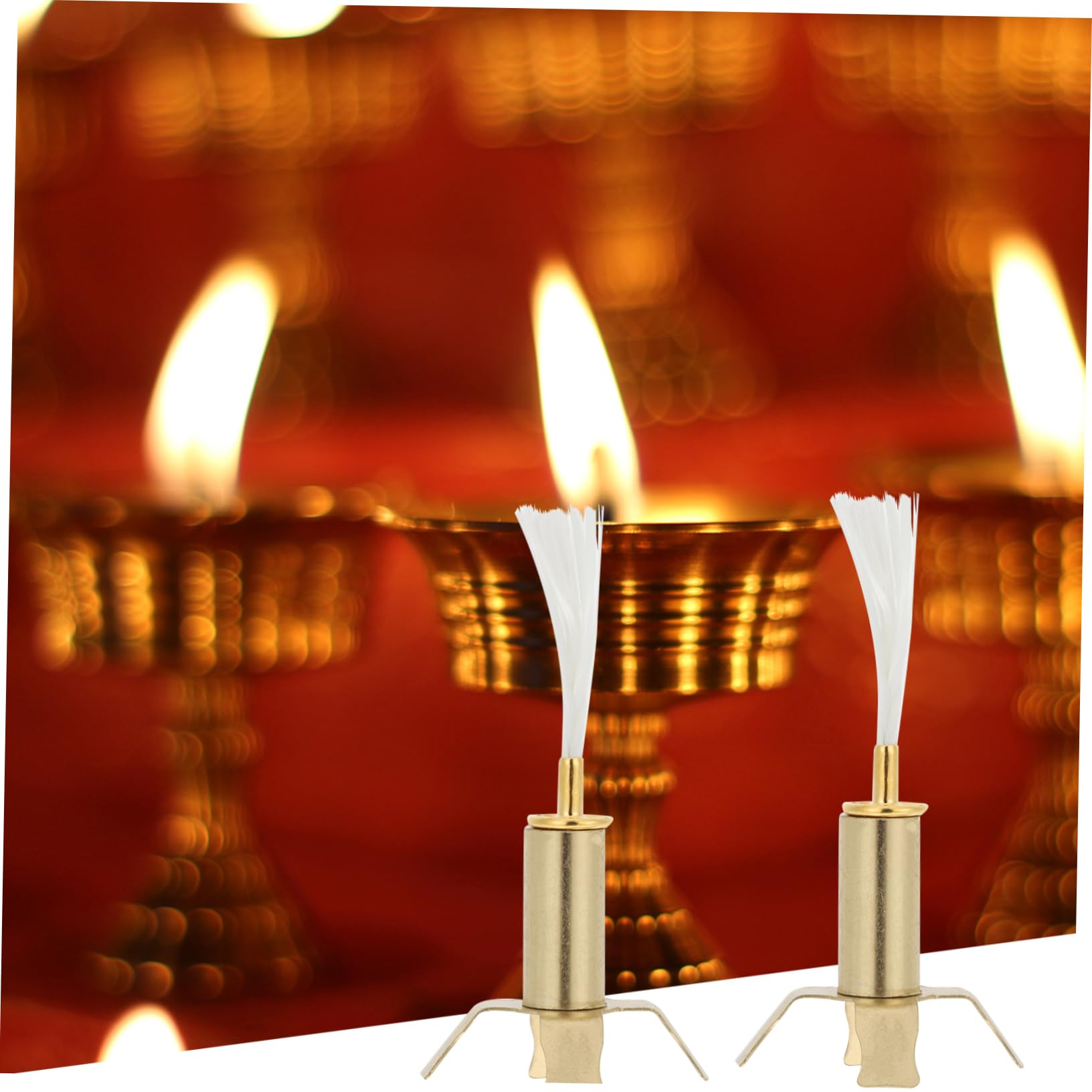 Amosfun 3sets Supporti per Stoppini di Lampade Ad Lega Portacandele Buddista Piedi per Decorazioni Eleganti e Cerimonie Religiose