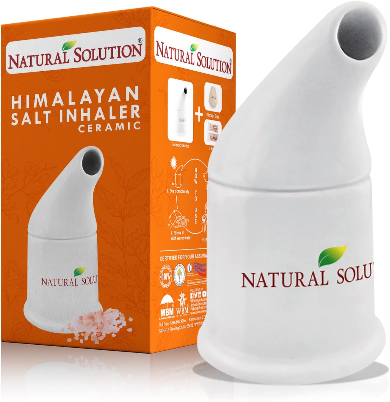 Pure Himalayan Salt Pipe Inhaler With Salt Boost Respiratory Strength