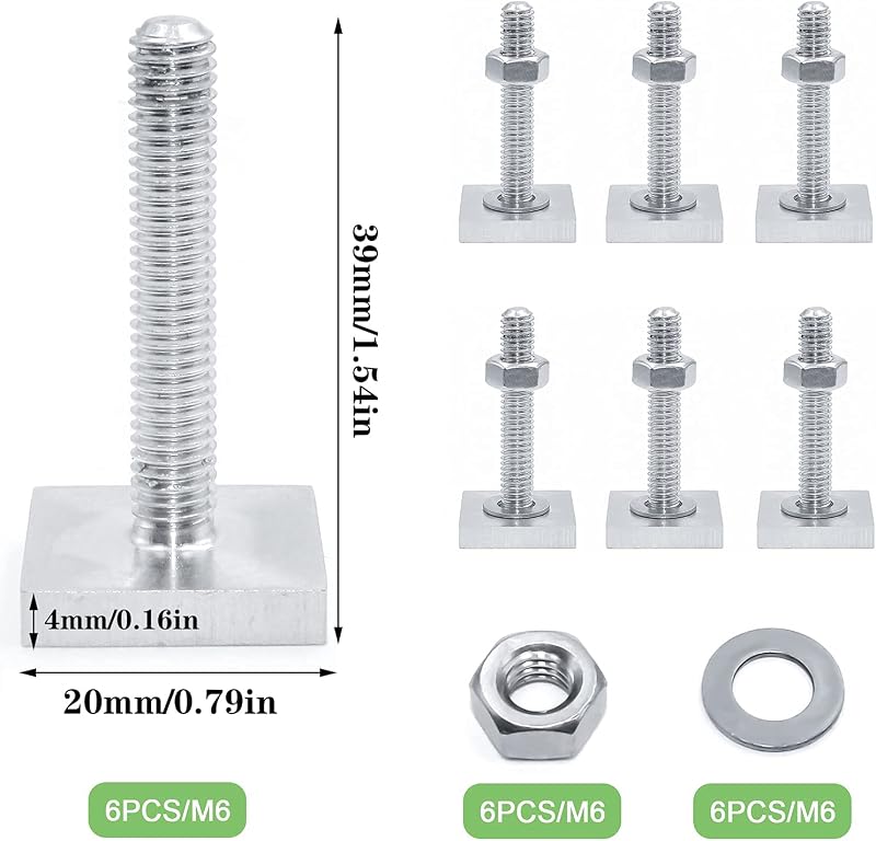 Nuyoah T-Nut M6x35mm Tetőcsomagtartó Adapter Thule Kompatibilis 6db