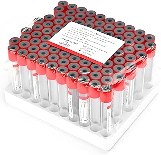 Vacutainer Blood Collection Tubes 10ml Plain Tube Lab Vacuum Collecting Tube for Lab Test Tubes Pet Animals Veterinary 100 Pcs Wrap Packaging