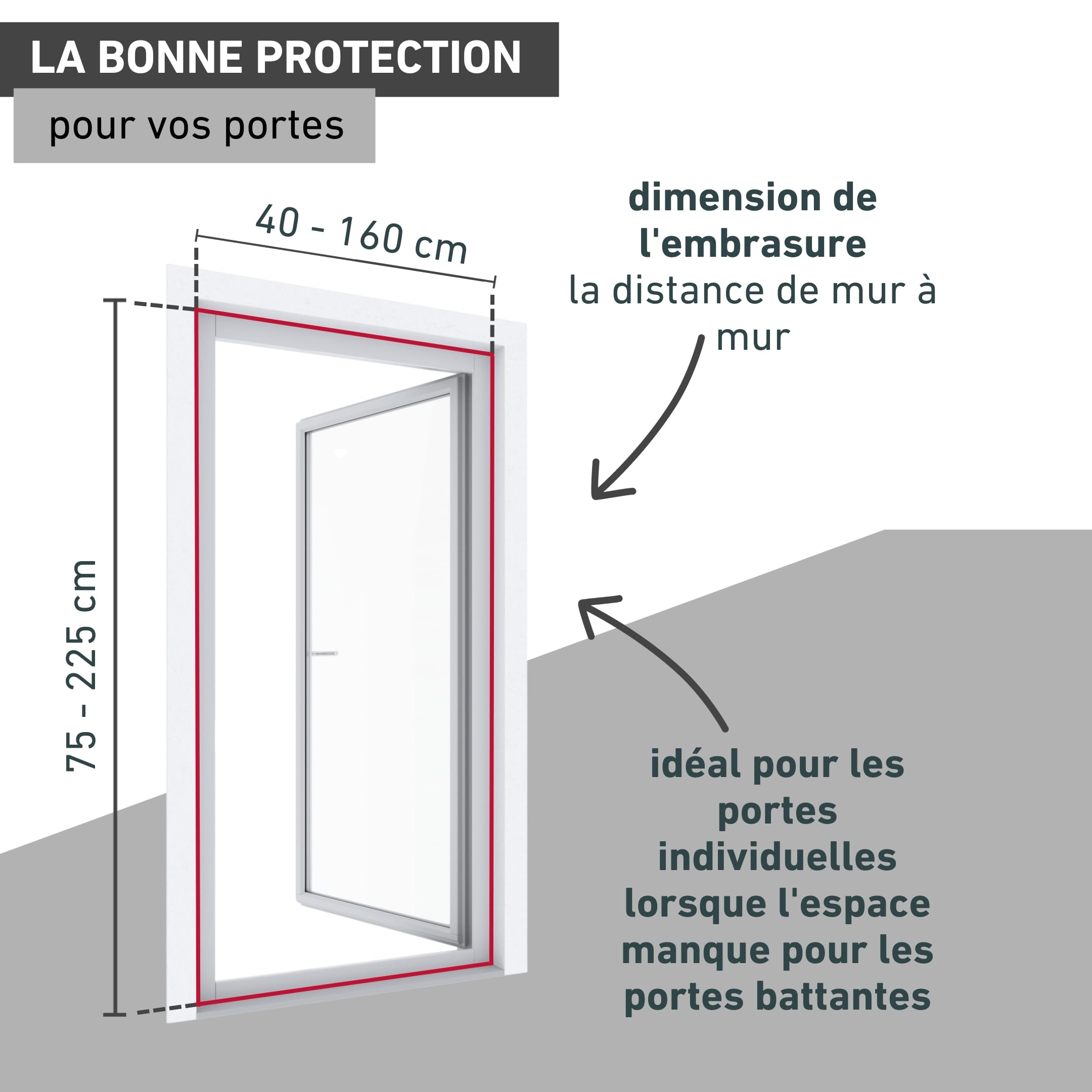 Windhager Moustiquaire Store Enrouleur pour Portes, individuellement découpable, 225 x 160 cm, anthracite, 03895