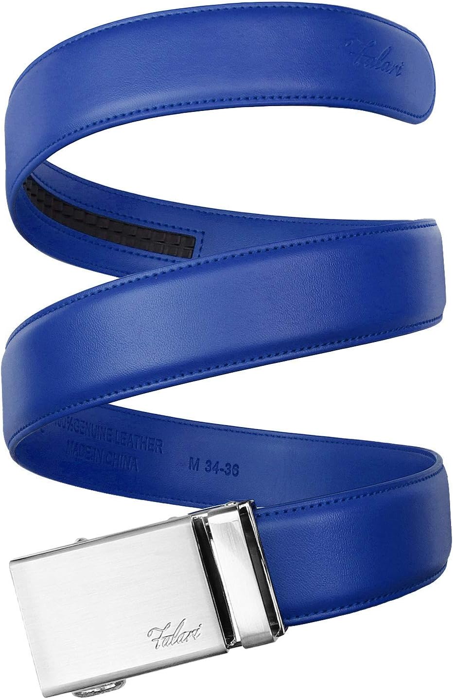 Falari Men Unisex Genuine Leather Ratchet Dress and Casual Belt, Automatic Sliding Buckle, Trim to Fit - Image 3