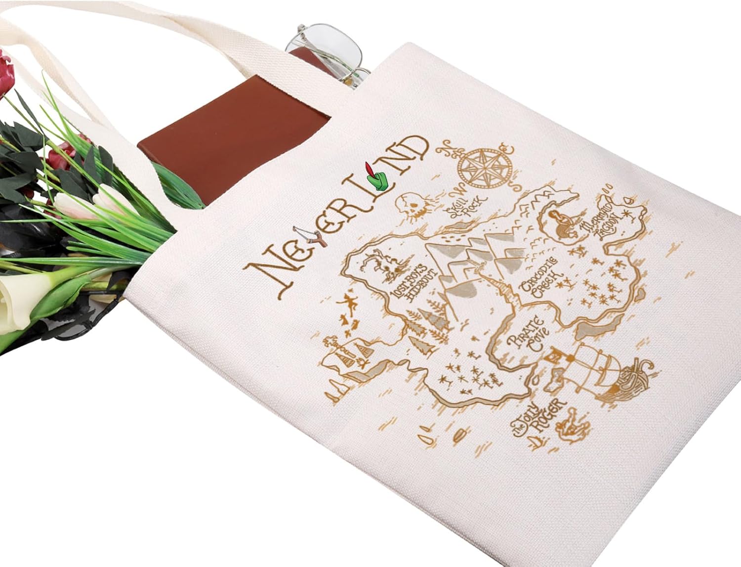 ZJXHPO Peter Tote Bag Map Handbag Trip Shoulder Bag Never Grow Up Reusable Grocery Shopping Bag (Never Tote) - Image 6