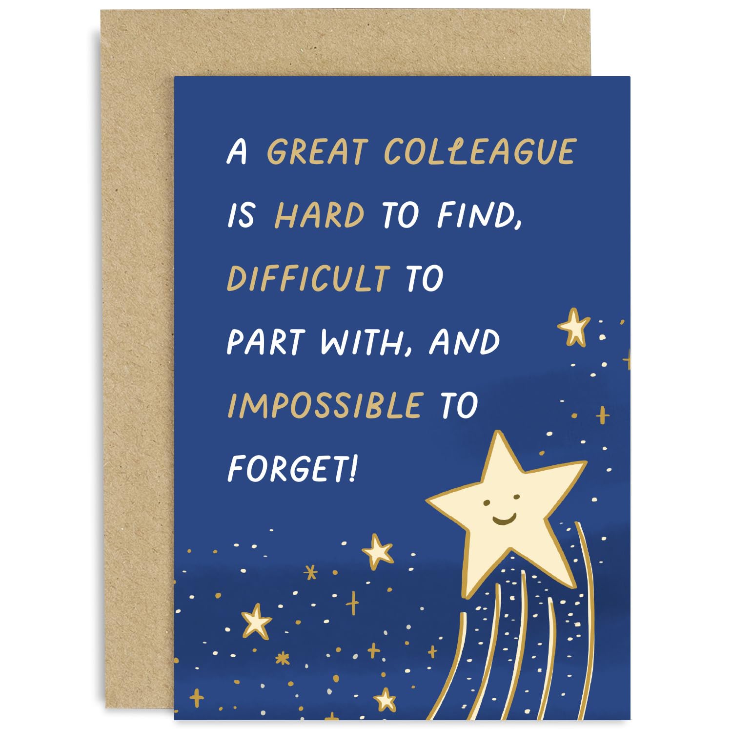 Old English Co. Cute Thank You Card for Men and Women - Great Colleague Star Card - Card for Co Worker Retirement, Leaving, Farewell Card for Her or Him - Thank You Card | Blank Inside with Envelope
