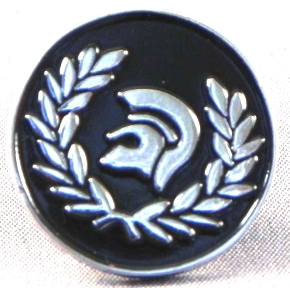 (23mm) Metal Enamel Pin Badge MOD Scooter Trojan Skinhead (Black)
