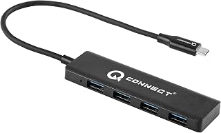 Q-Connect 4-in-1 Type C to USB 3.0 Docking Station/Adapter, 4-Port hub for 5Gbps Hi Speed Data Transfer Rate, Plastic Body... Price In India