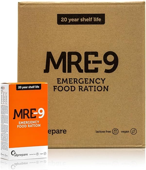 MRE-9 Notration - 24 Tage Emergency Food - 20 Jahre Haltbarkeitsdauer - 24x500g Notfallnahrung - 2400 kcal pro Tag - Extra Vitamine