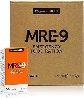 MRE-9 Notration - 24 Tage Emergency Food - 20 Jahre Haltbarkeitsdauer - 24x500g Notfallnahrung - 2400 kcal pro Tag - Extra Vitamine