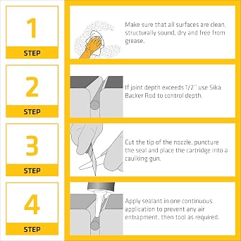 Sikaflex Mortar Fix, Limestone, Polyurethane sealant for Repairing Damaged Mortar, Joints and Gaps. Sealing Mortar Cracks 10.1 fl. oz Cartridge (Pack of 1)