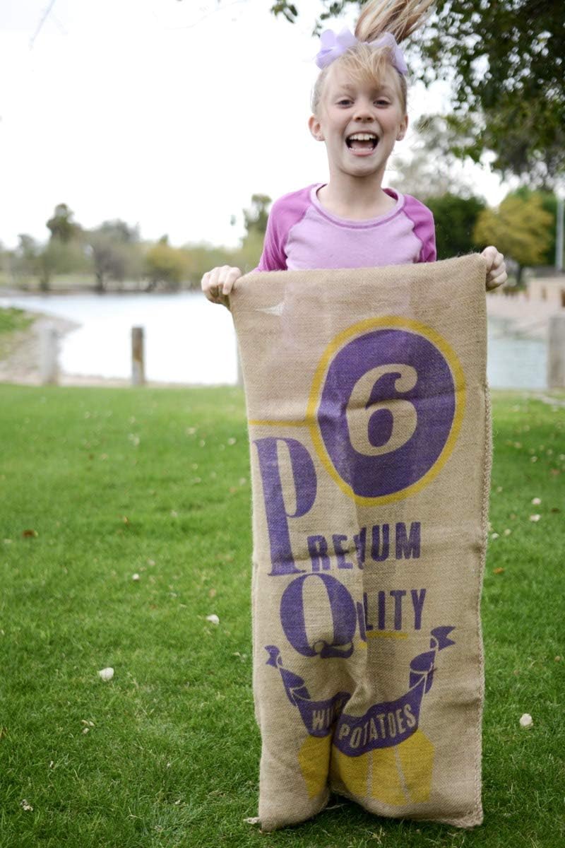 JOYIN 6 PCs Burlap Bags; 40” x 24" Potato Sacks Racing Bags for All Ages Kids & Family, Carnival Games Party Favor, Outdoor Game Activity, Outside Lawn Games Party Supplies Décor Props Decorations.