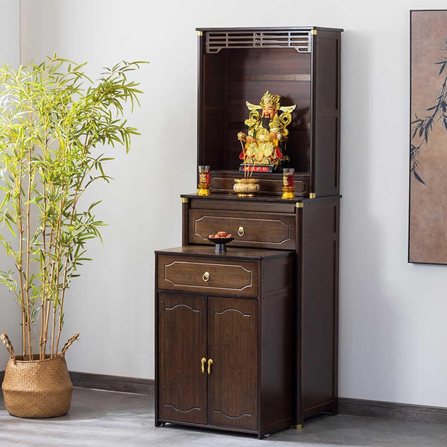 Altar Table Multifunctional with Detachable Design,Buddha Statue Storage Rack,Suitable for Temples and Homes