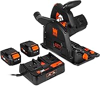 Vista 11 de WEN Sierra de riel inalámbrica de 6.5 pulgadas, sin escobillas con velocidad variable (solo herramienta, batería máxima de 20 V no incluida)