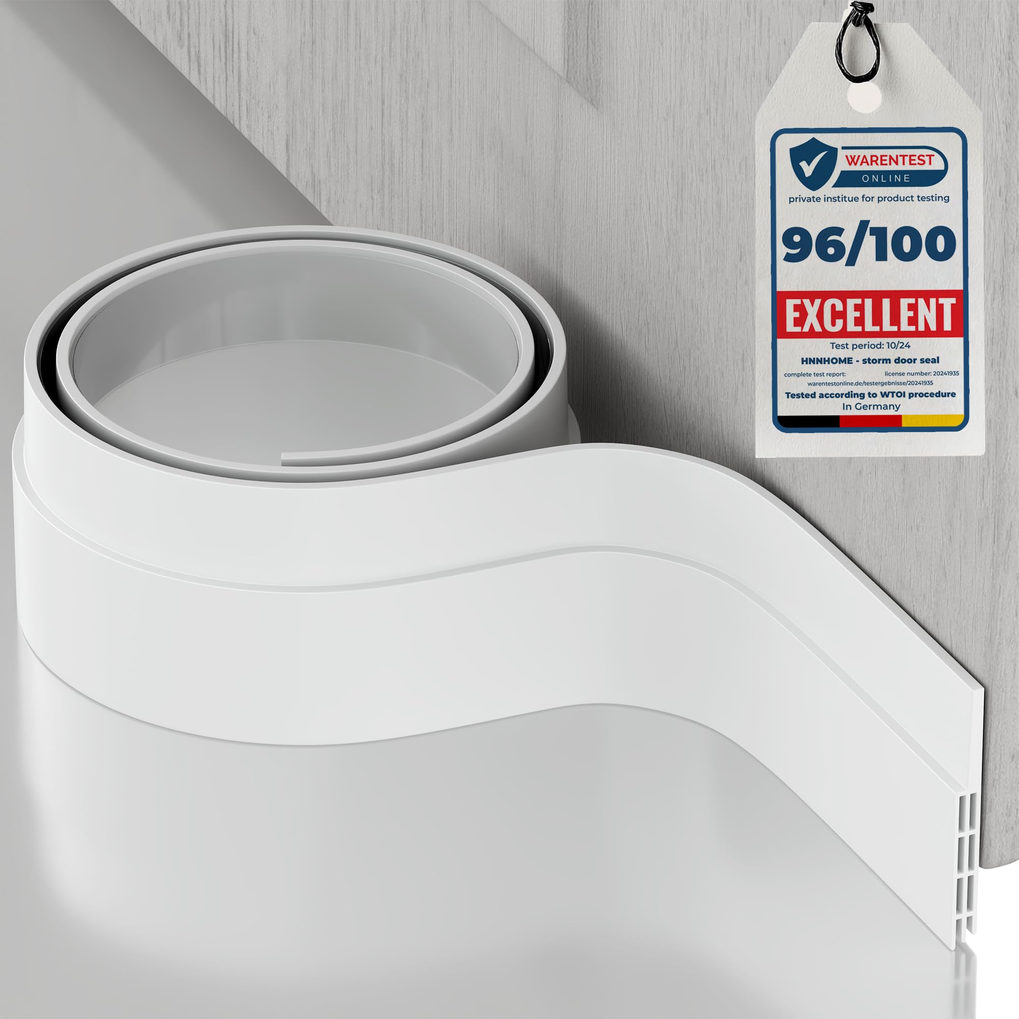 Hnnhome White - 1 Pack Draft Excluder For Doors, Self-Adhesive Soundproof And Energy Saving Draught Excluder For Bottom Of Doors, 1-Meter (White - 1 Pack)