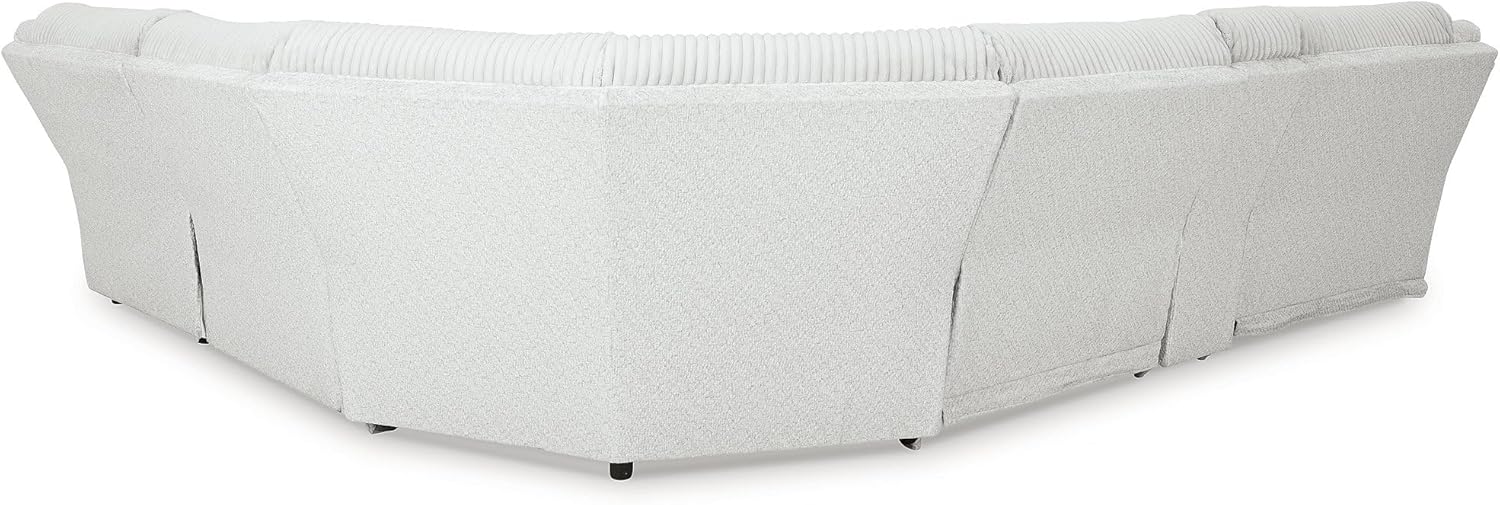 Signature Design by Ashley Top Tier Modern Left-Arm Facing 6-Piece Reclining Sectional with Chaise, Armrest, Throw Pillows and Storage, Light Gray