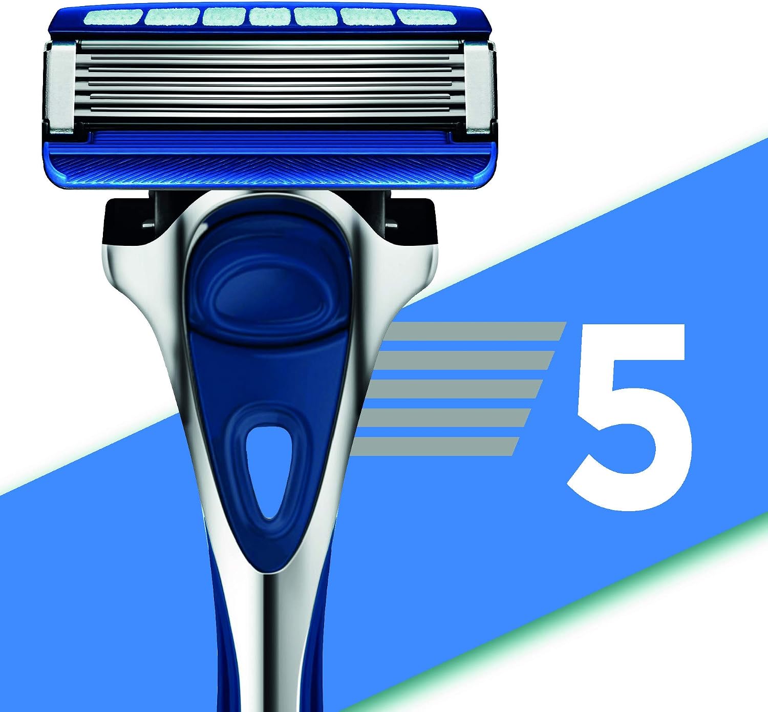 Wilkinson Sword Hydro 5 Skin Protection Regular – Razor Blades for Men, Blue, Pack of 8 - Image 4