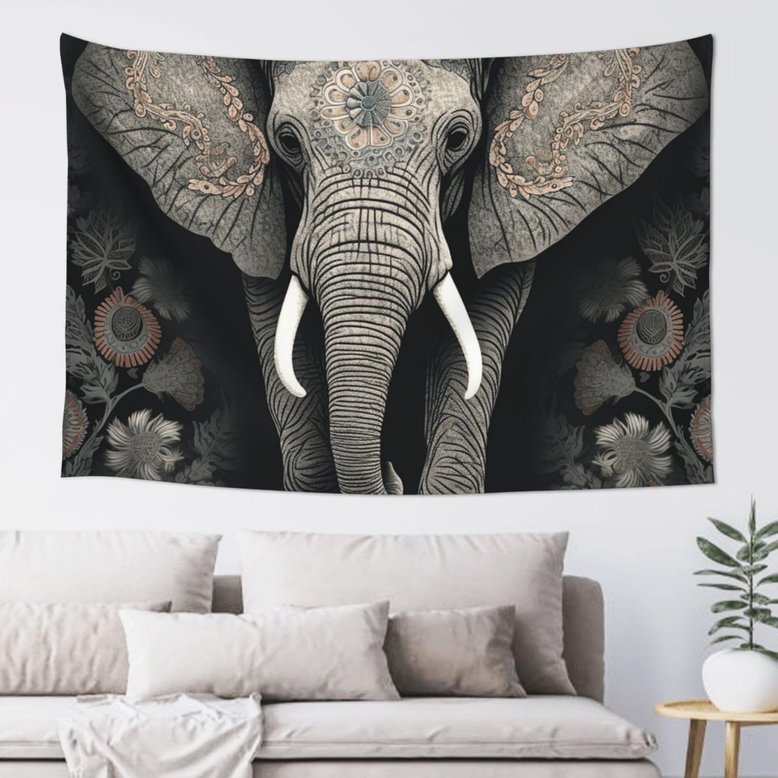 MXDLKSWPOH Tapestry 152x102 cm Art Wall Hanging for Living Room Modern Soft Aesthetic Tapestries Poster Elephant pattern Tapestry Home Decoration Large Wall Tapestries for Bedroom Dorm Decor