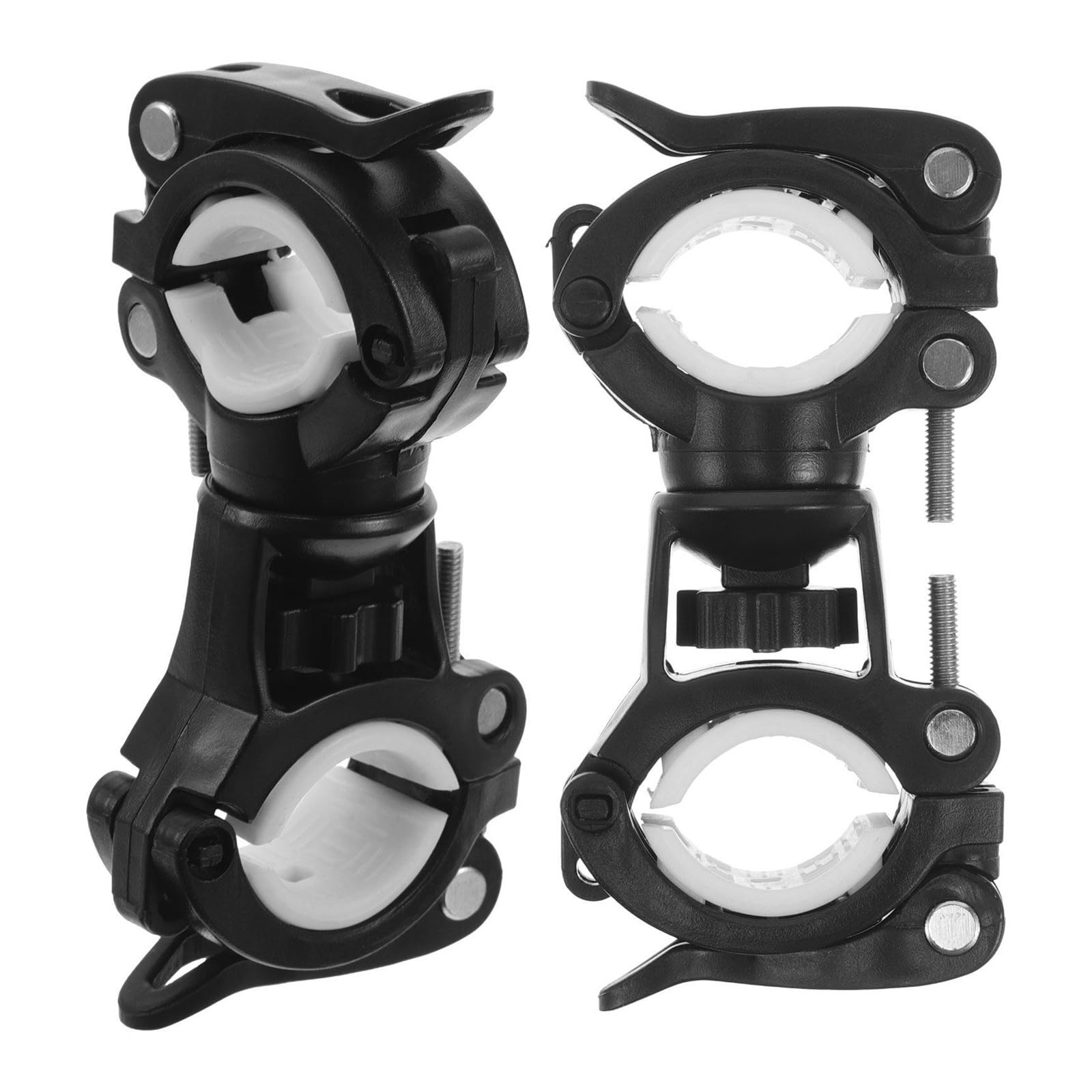 WVYHLAMRC 2pcs Bicycle Light Clip Universal Flashlight Holder Rubber Clamp Stand Bike Mount Bracket Handlebar Torch Headlight Outdoor