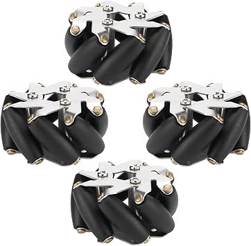 4pcs 48mm Steel Mecanum Wheels Set Left and Right Wheels for Robot Car 14209