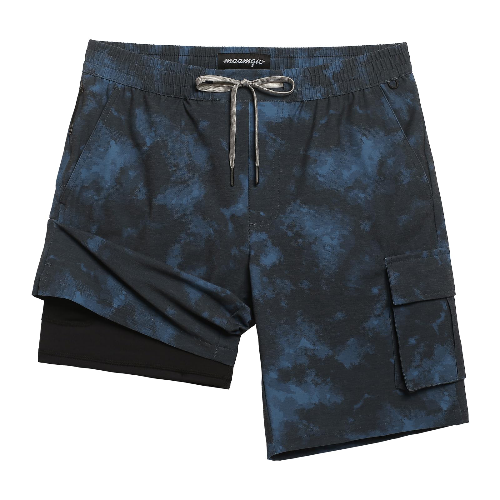 maamgic Mens Swim Trunks with Compression Liner 9 inch Quick Dry Men Bathing Suit Stretch Board Shorts