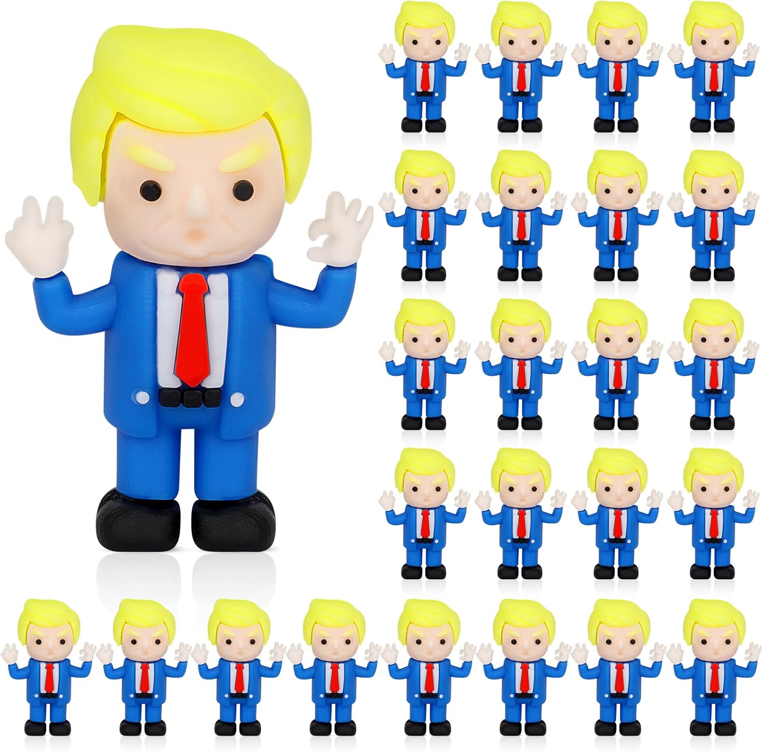 25pcs Figure,Mini Little People 2025 Toy Figure,Novelty Gifts for USA Supporters and Patriotic Americans,USA 2025 Bobblehead for Car Home Desk Party Decorations blue little people 25 pcs