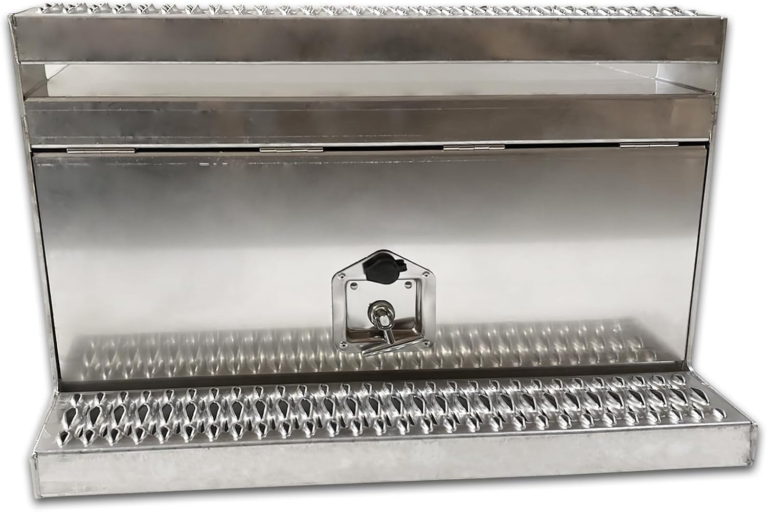 KOZAK Cab Skirt/Side Fairing and Aluminum Tool Box Step with Brackets (Left Driver Side) Compatible with Peterbilt 385 PLUS Logo, License Plate Frame, 2X 22 Windshield Wipers and Vest