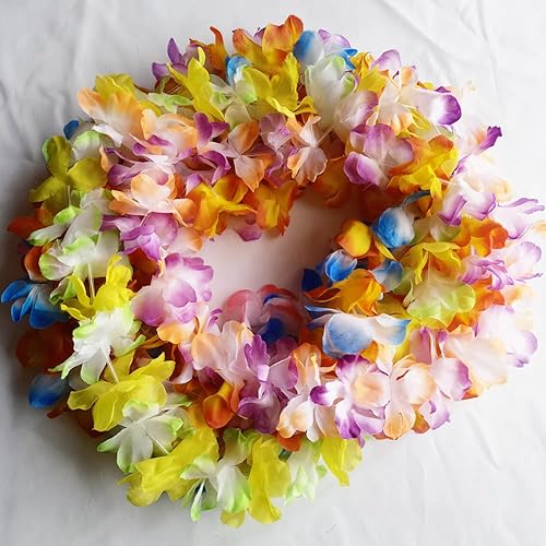 Miniatura 5 de FreshDear 12 unidades de leis hawaianos a granel, leis para fiesta luau, leis hawaianos para adultos, regalos de fiesta en la playa para adultos,