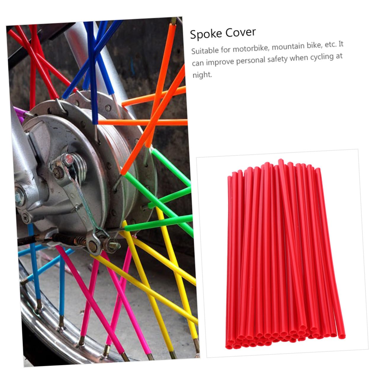 OSOLADY Spoke Wheel Covers for Motorcycles 36pcs Plastic Universal Spoke Night Visibility Features