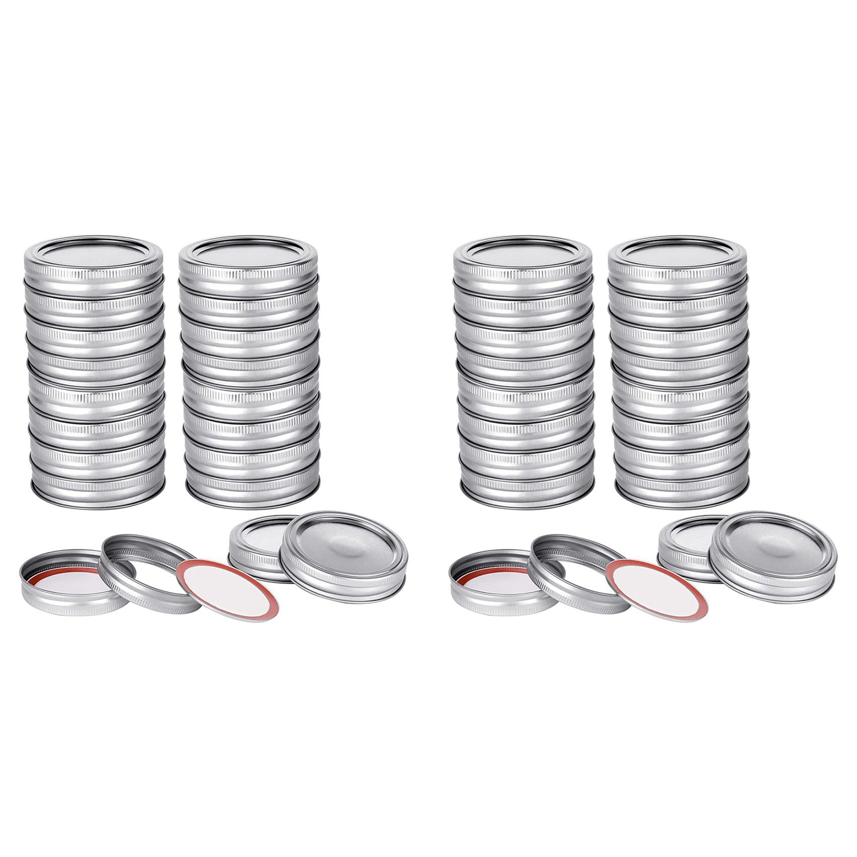 Hndhbfgrt 40Pcs Jar Lids & Rings Set for Regular Mouth Canning,Split-Type & Leak Proof Lids for Ball Kerr Jars (70 mm)