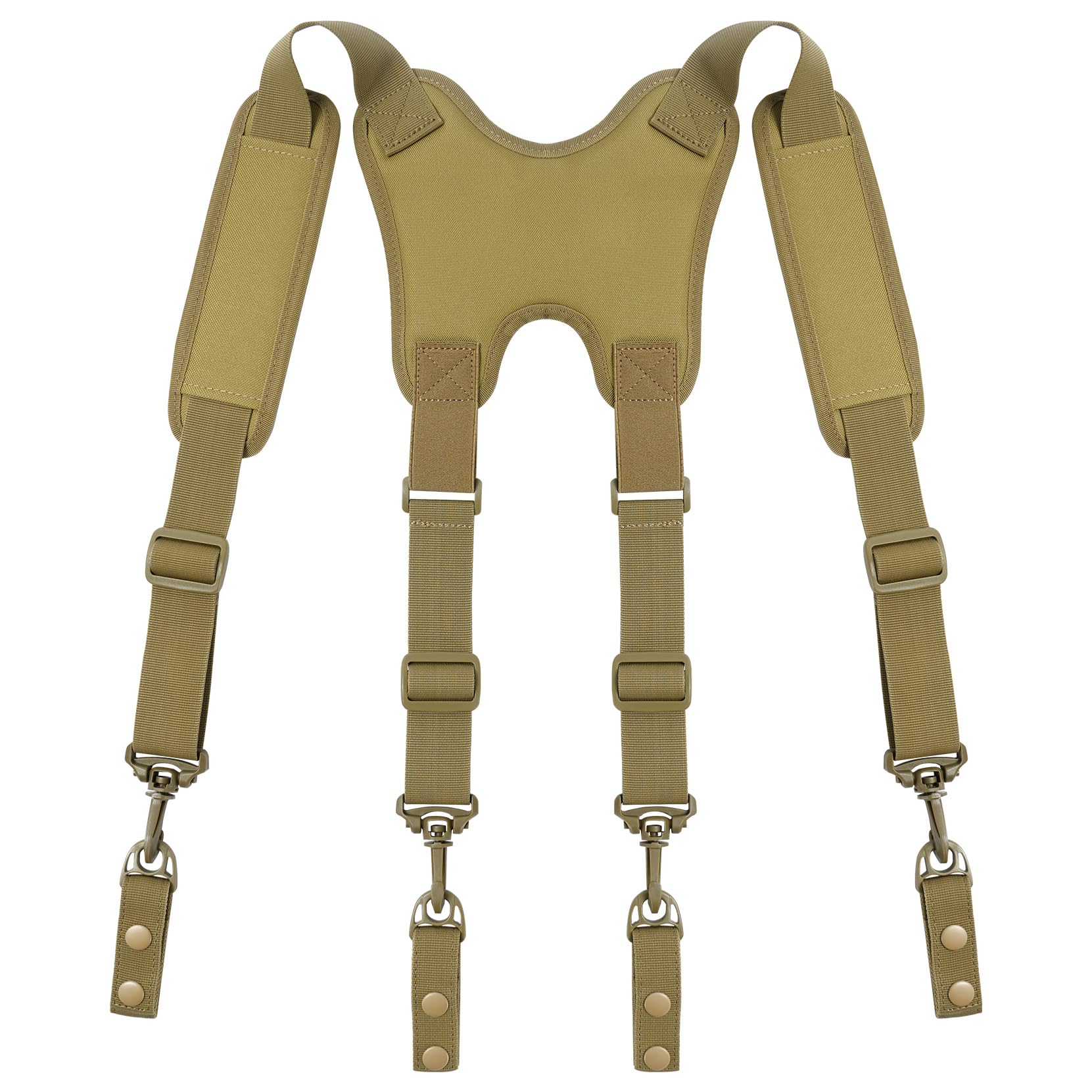 Melo Tough Tactical Harness Tactical Suspenders 1.5 inch Police Suspenders for Duty Belt, Tactical Suspender Khaki Color, S, M, L, XL