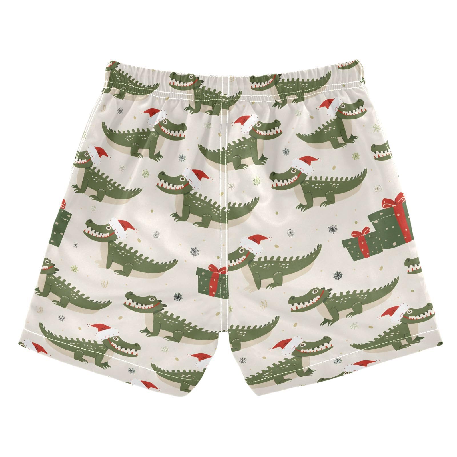 ALAZA Crocodile Hat Christmas Boys Quick Dry Beach Board Shorts Kids Swim Trunks Bathing Suit Swimsuit 5T Multicolor