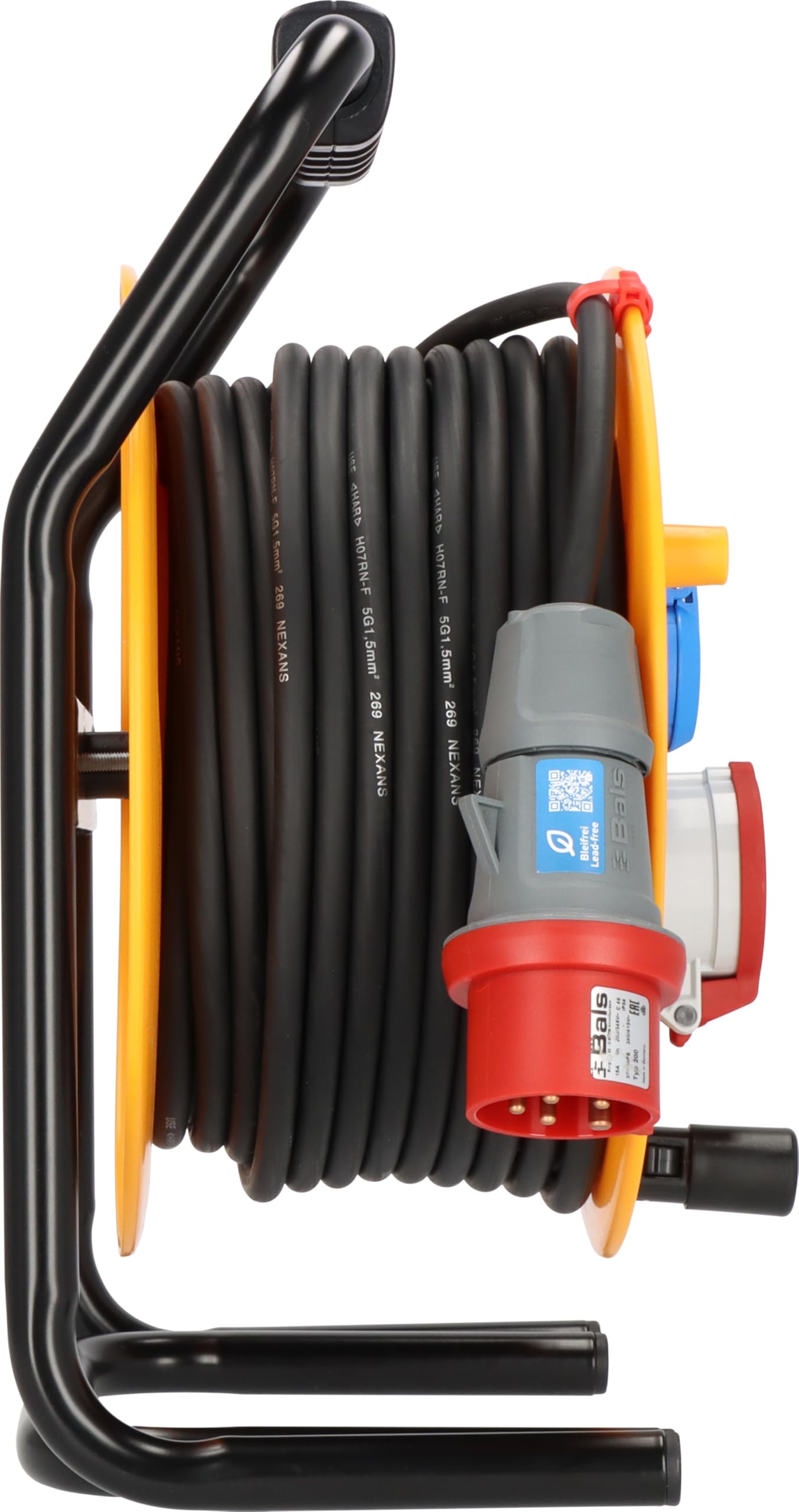Brennenstuhl Professional Brobusta CEE 1 IP44-kabelhaspel (CEE-kabelhaspel met 40m kabel in zwart, gemaakt van speciaal rubber, voor permanent gebruik buitenshuis, Made in Germany