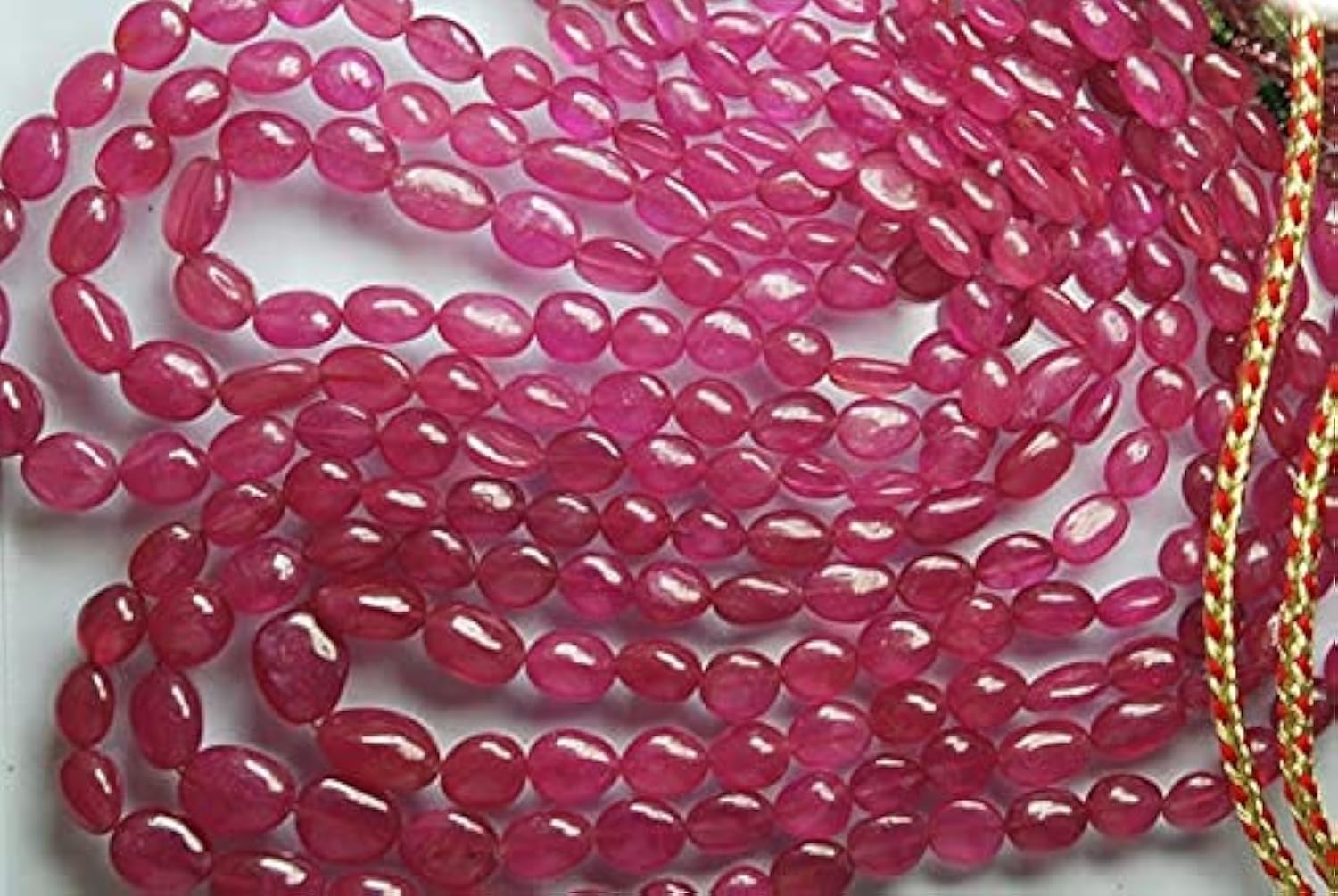 Saphir rose perles ovales pour créer vos colliers d'été et bijoux bohèmes chic faits main
