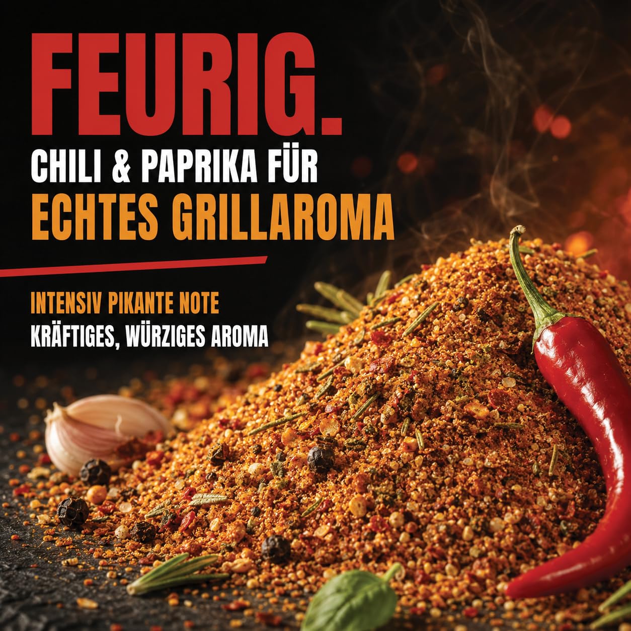 GiDeli Grillgewürz Scharf 10kg im Eimer - Feurige & Aromatische Gewürzmischung für den Grill - Ideal für Schweinenacken, Rippchen, Geflügel & Schaschlik - Trockenmarinade & Rub - Sofort Einsatzbereit