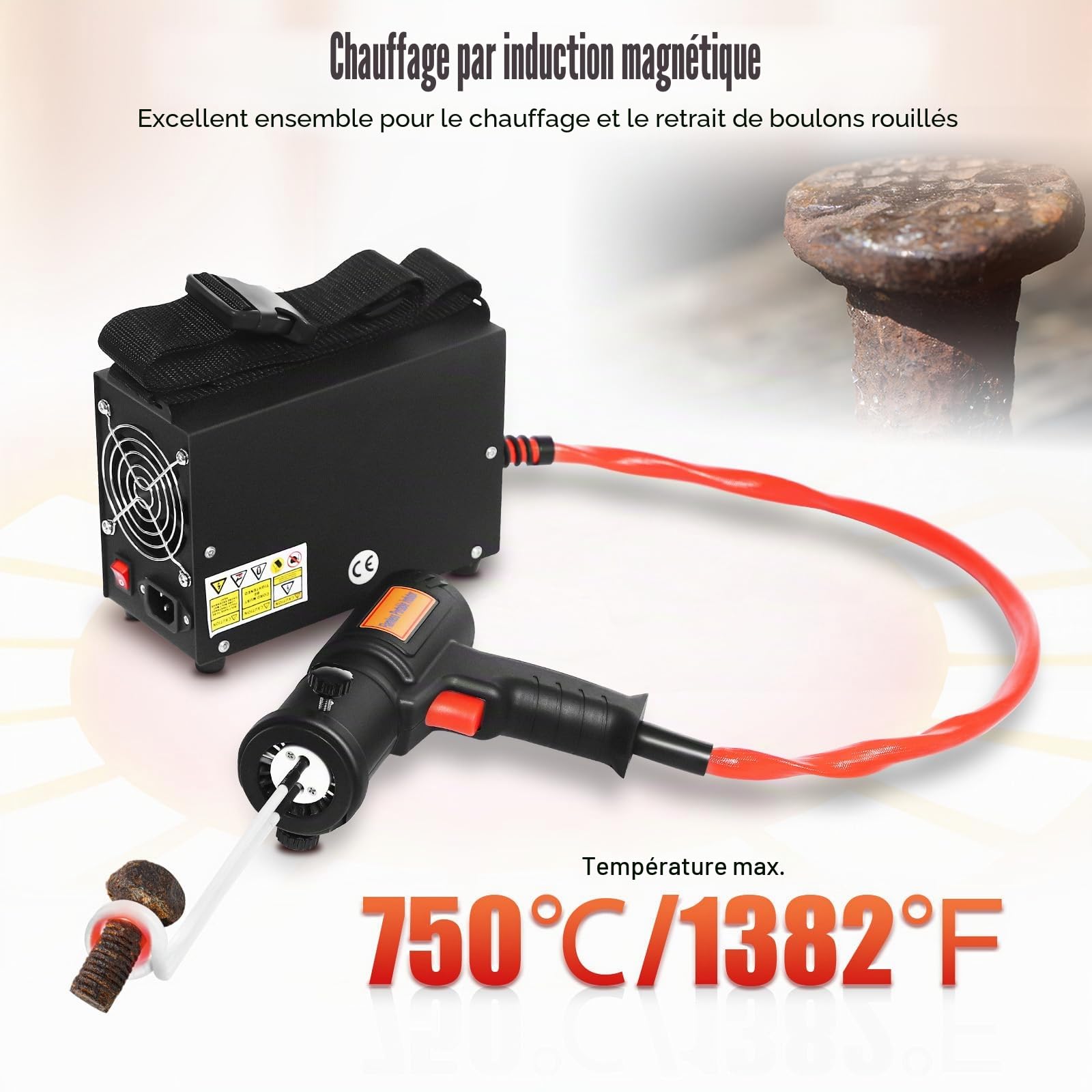 Chauffage à induction pour voiture, 1,5 kW, kit de chauffage magnétique à induction, avec 4 bobines chauffantes, appareil à induction, appareil à induction, appareil à induction, appareil à induction,