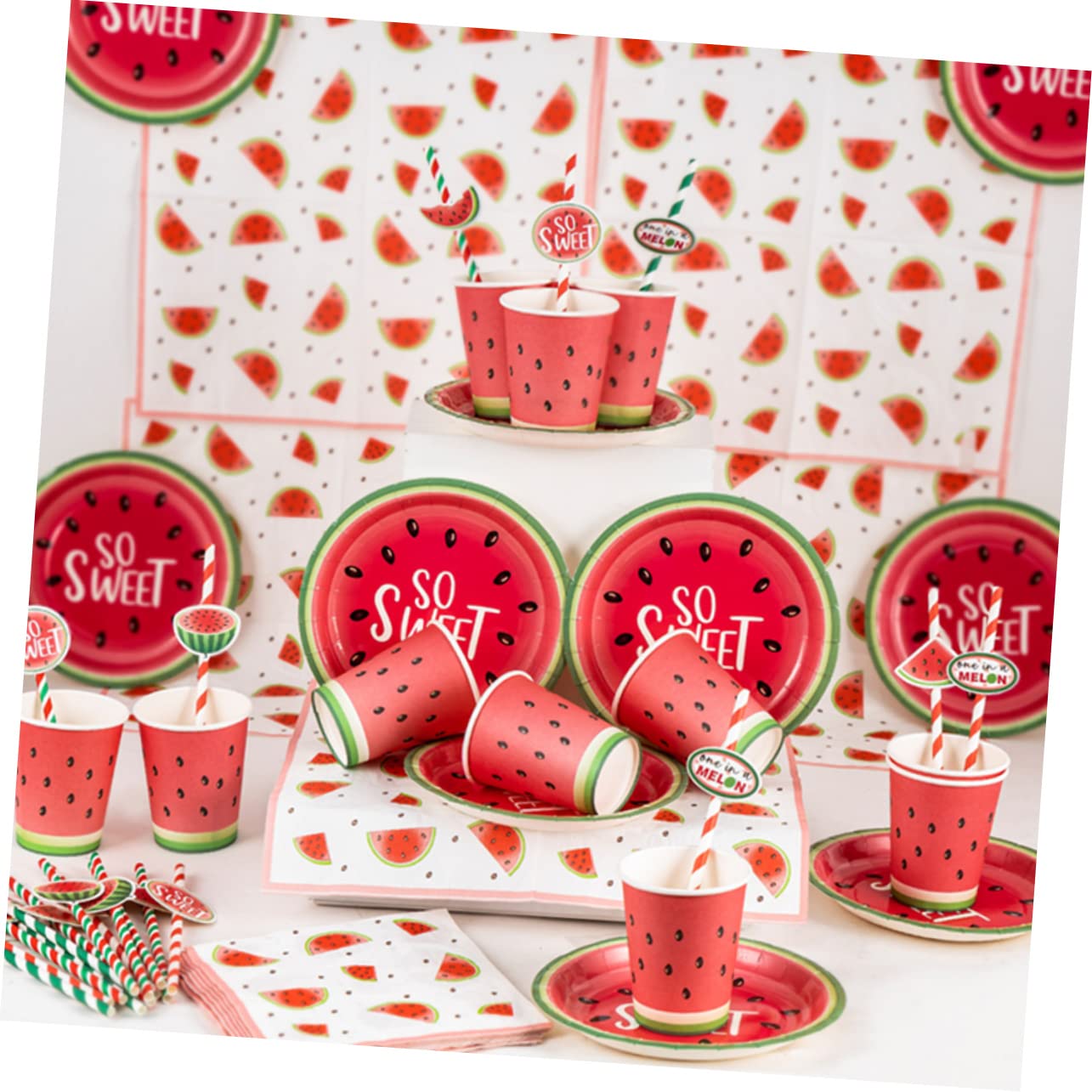 CALLARON 160pezzi Decorative Anguria Per Biodegradabili Per Compleanni e Hawaii Per Cocktail e Bevande