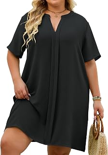 Soucrat Women's Plus Size Swimsuit Coverup V Neck Short Sleeve Summer Beach Coverups Bathing Suit Cover Up XL-5X Price In India
