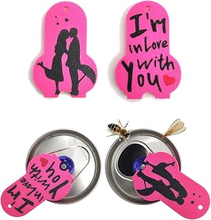 Soda Can Tab Opener Mini Soda Can Cover Easy Tab Opener and Drink Protector Cute Beverage Barricade Soda Protector for Beer,Coke,Aluminum Cans at Party,BBQ, Beach(Kiss&You)