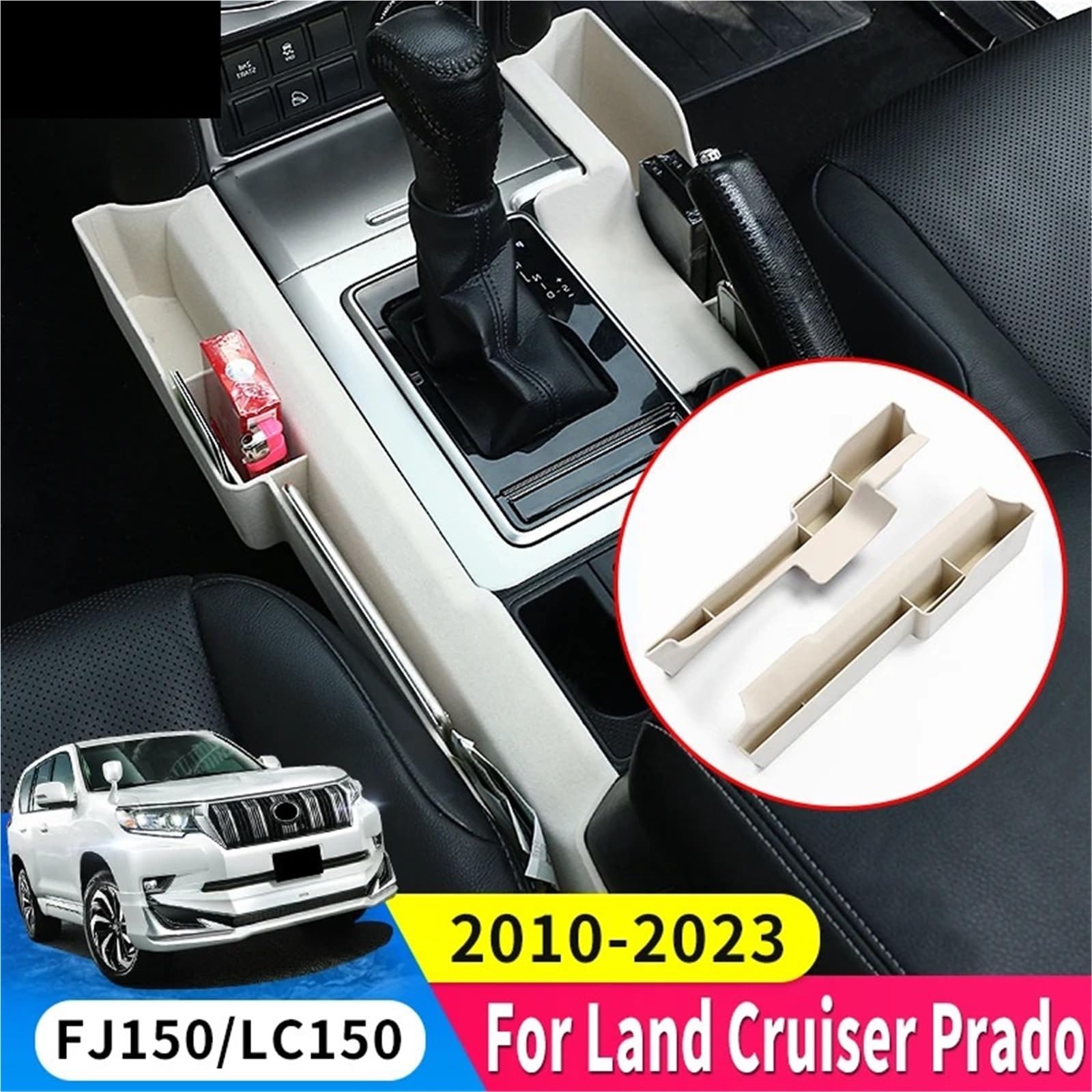 Konsola Środkowa 2010-2021 Pasuje do Toyoty Pasuje do Land Pasuje do Cruisera Pasuje do Prado 150 LC150 FJ150 Pojemnik na kubek na wodę(Or so beige 10-17)