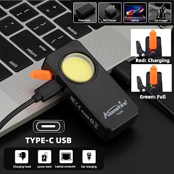ALONEFIRE PL600 COB Clip-On Nursing Light Hands-Free Badge Light for Night Shift Healthcare USB C Rechargeable