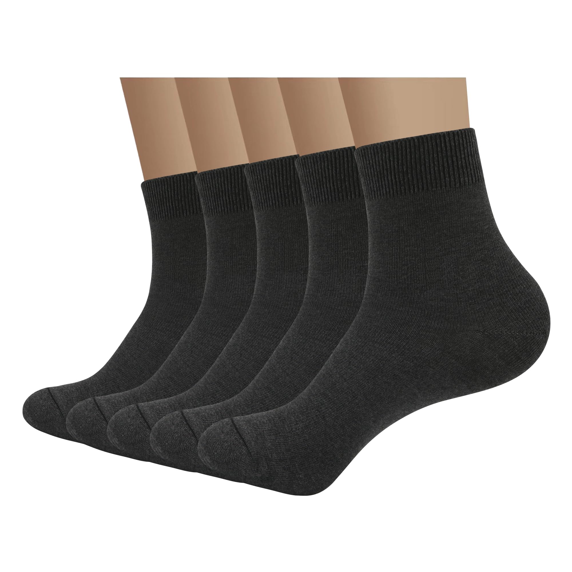 SERISIMPLEViscose Bamboo Men sock Breathable Sock Quarter Thin Ankle High Sock Comfort Cool soft Sock 5 Pairs