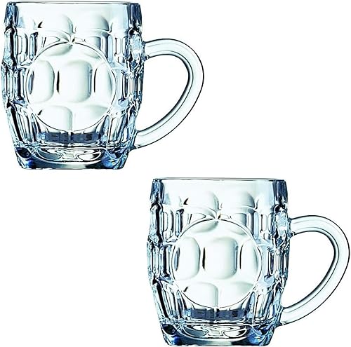 2 vidrios de hoyuelos de media pinta