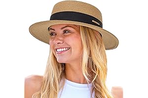 Women's UV Protection Straw Fedora Hat
