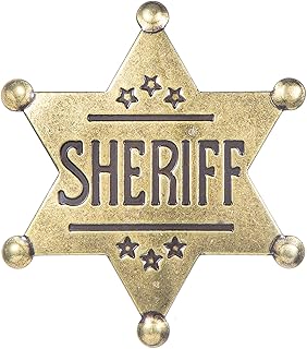 branded sheriff badges, metal sheriff badge for kids girls and adult, western police vest badge, Deputy Sheriff Badge, cowboy party decoration badge (3 star)