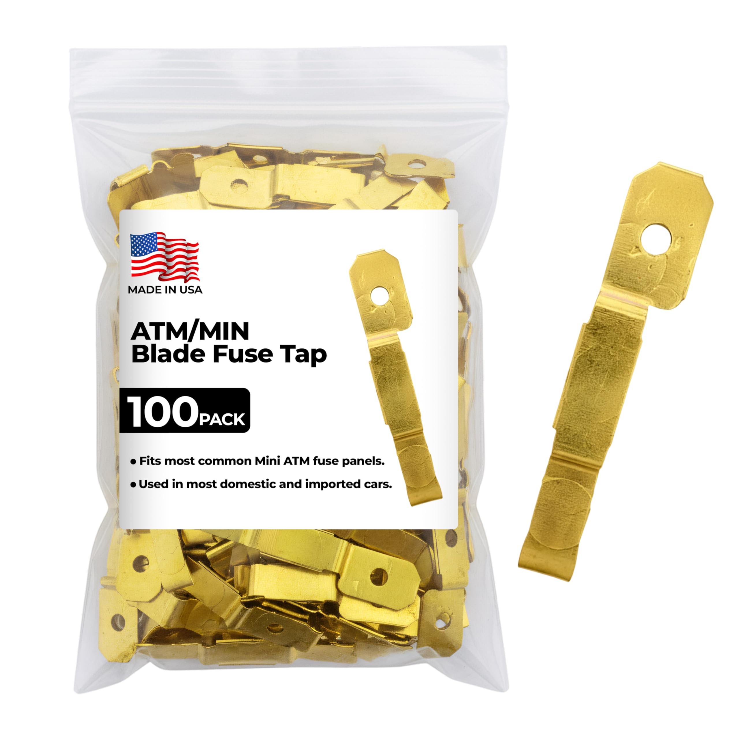 Sherco-Auto Mini ATM/MIN Blade Fuse Tap in Adapter - 100 Pack - Made in USA