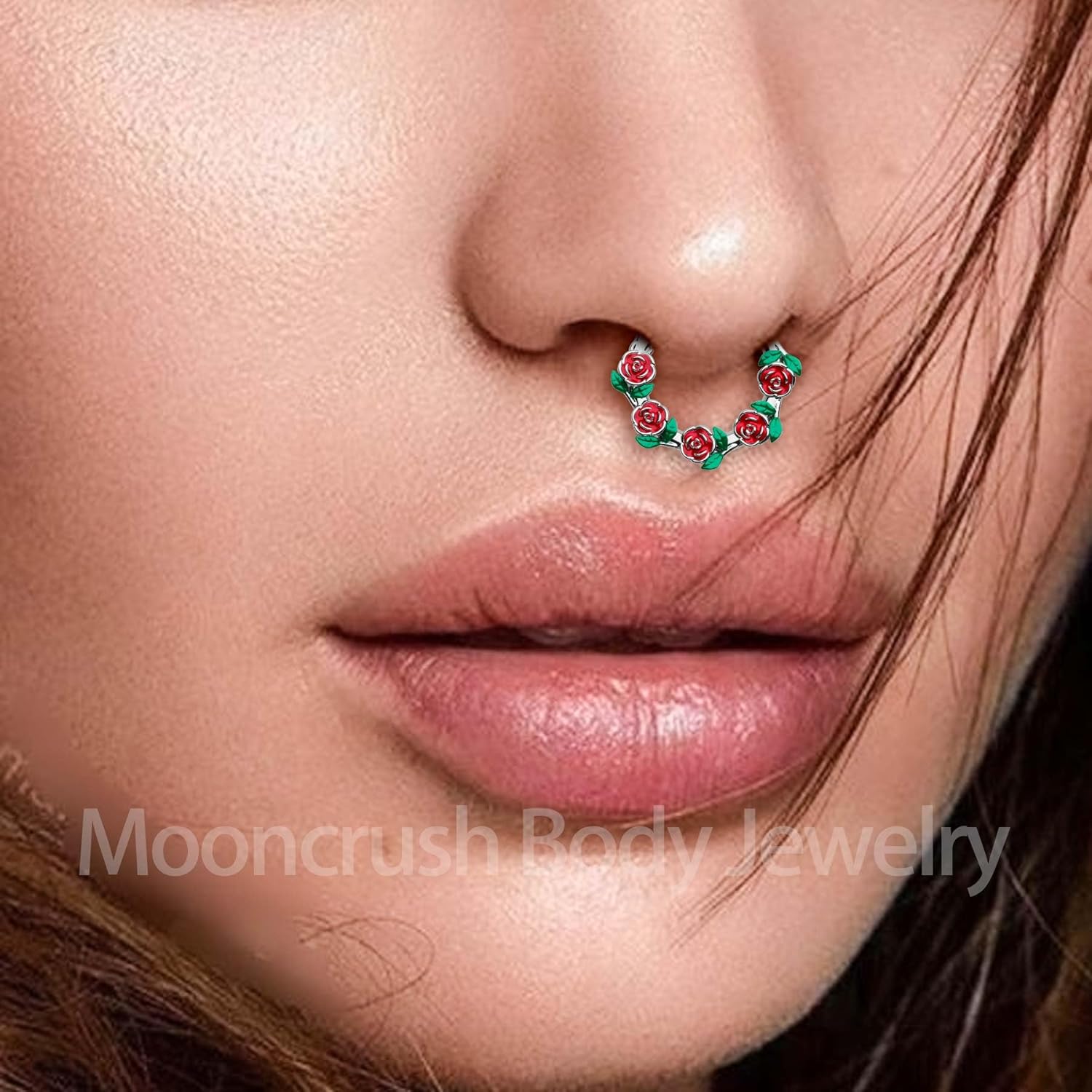 Flower Septum Rings 16G Silver Septum Jewelry Cute Helix Daith Earrings for Women Dainty Daith Piercing Jewelry Stainless Steel - Image 2