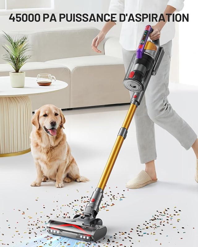 Kissof Cordless Vezeték Nélküli Porszívó 550W 45KPa 60 Perc LED Kijelző