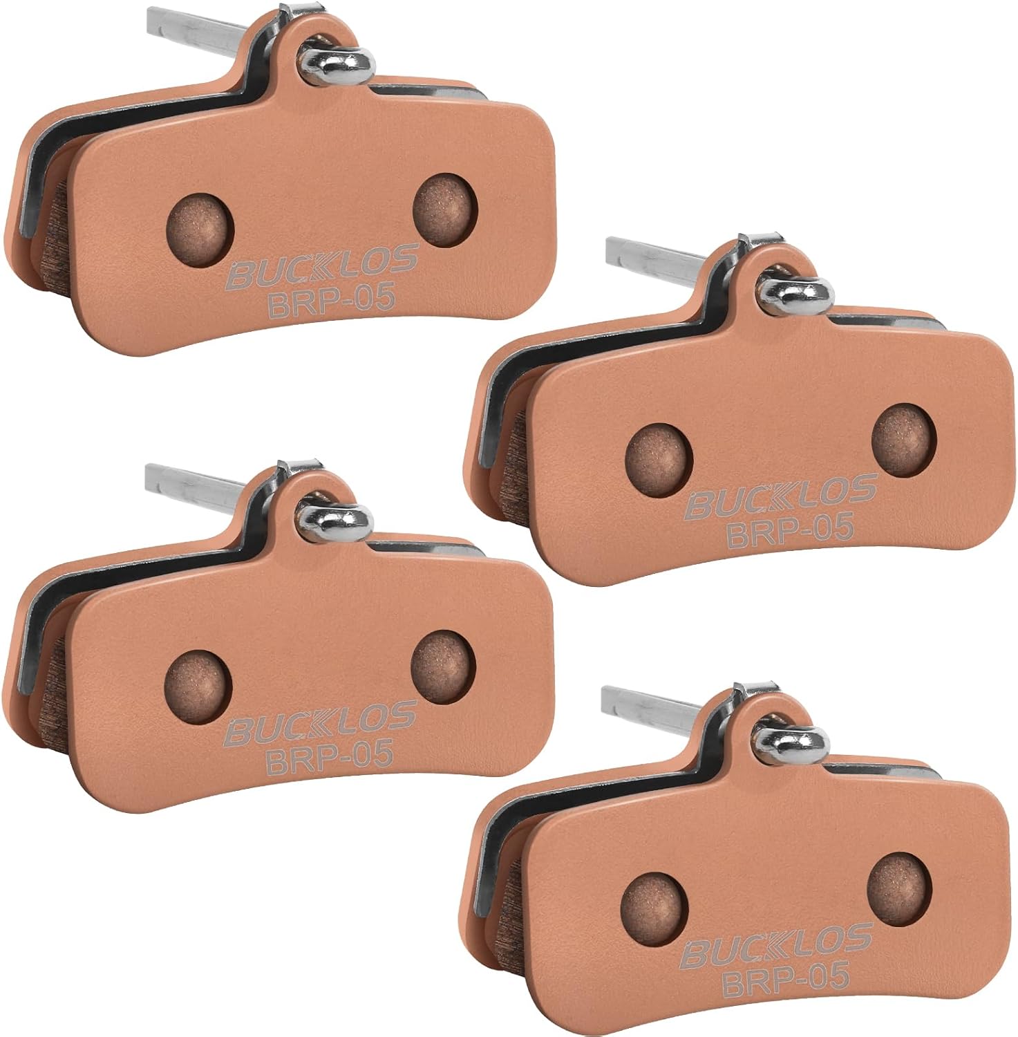 BUCKLOS BRP-05 Bike Disc Brake Pads - 4 Pair SINTERED-Metal Bicycle Disk 4 Piston Pads and 160mm 2PC Bike Disc Brake Rotor with 12Bolts